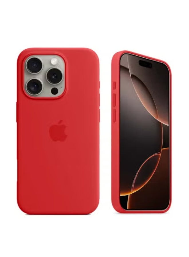 JAJEEK Apple iPhone 16 Pro Max 2024 Premium Soft Liquid Silicone Case Cover – Red – Shockproof Slim Fit Anti-Scratch Back Case with Microfiber Lining, Smooth Touch Finish, Wireless Charging & MagSafe Compatible, Full Protection for iPhone 16 Pro Max - Image 1
