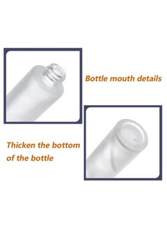 SYBL SYBL 2Pcs 120ml 4oz Empty Refillable Frosted Glass Cosmetic Cream Lotion Bottle Pump Bottles Container Vial Jar Pot With Wood Grain Lid For Emulsion Essence Liquid  - Image 3