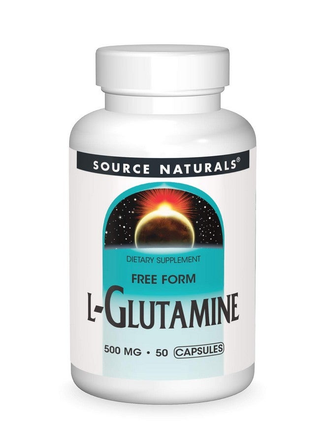 سورس ناتشورالز Source Naturals L-Glutamine، حمض أميني حر الشكل يدعم الطاقة الأيضية*، 500 مجم - 50 كبسولة - Image 1