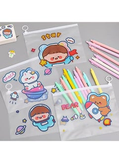 Stylish PVC Transparent Pencil Bag - Travel Organizer Bag - Large Capacity Transparent Pencil Case - Boys Pencil Case (Random Shape), 1 Piece.