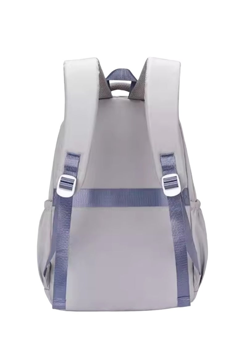 Backpack, Student Backpack,Fresh Gray-Blue, Lightweight Backpack, Durable Backpack, Adjustable Shoulder Strap Backpack, Minimalist Aesthetic Student Backpack - Image 3