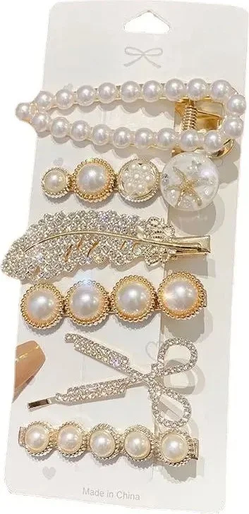 Valkyrie New Luxury 6 Piece Stone and Pearl Buckle Set