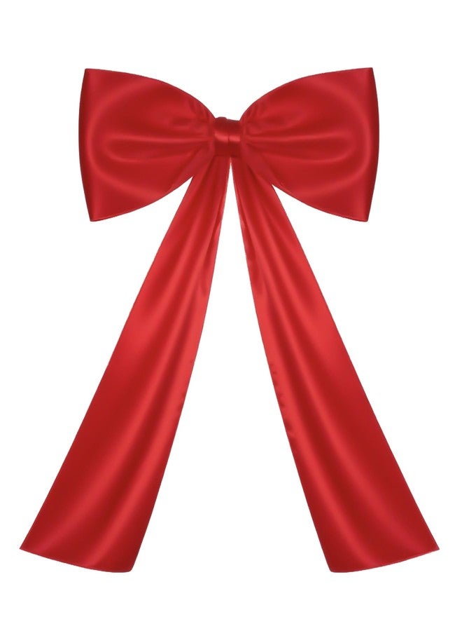 Voeveca Large Bow Big Coquette Bow for Backdrop Birthday Party Room Wall Decor, Giant Ribbon Tie Hanging Gift Coquette Wall Decor (1, Red - Image 1