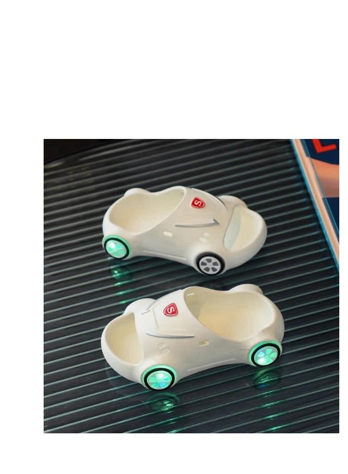 Children's Cute Sports Car Illuminated Slippers Soft Bottom Anti Slip Baby Slippers - Image 2