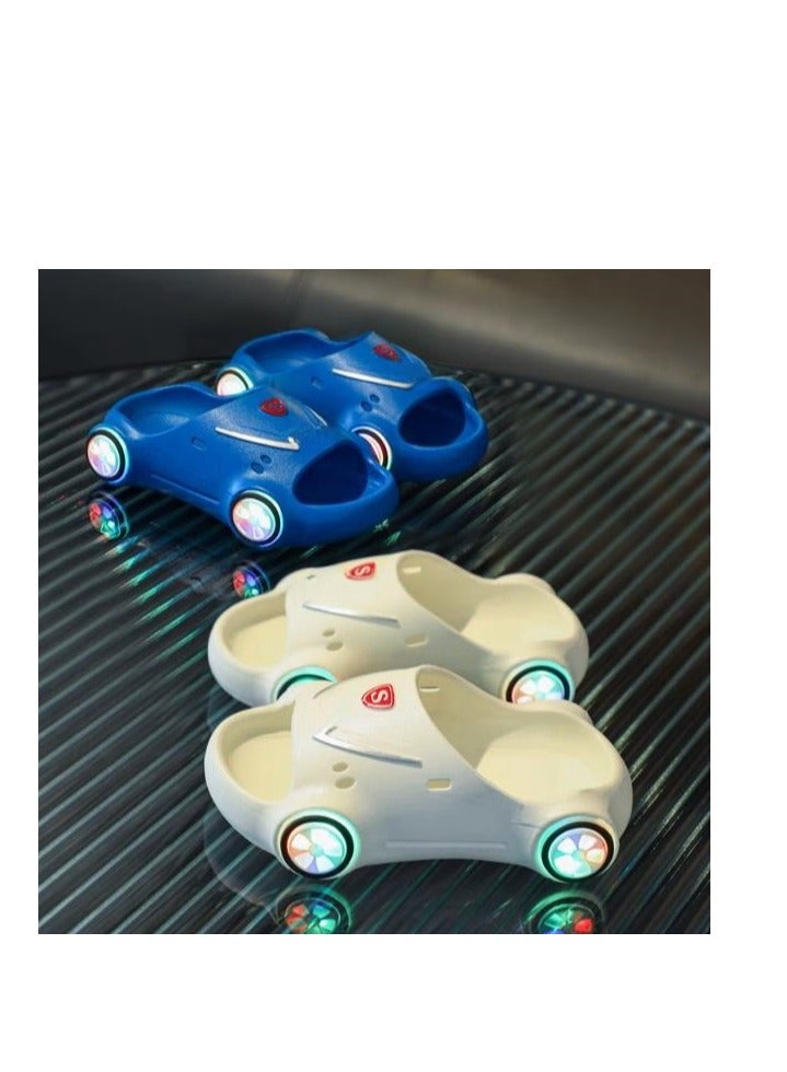 Children's Cute Sports Car Illuminated Slippers Soft Bottom Anti Slip Baby Slippers - Image 4