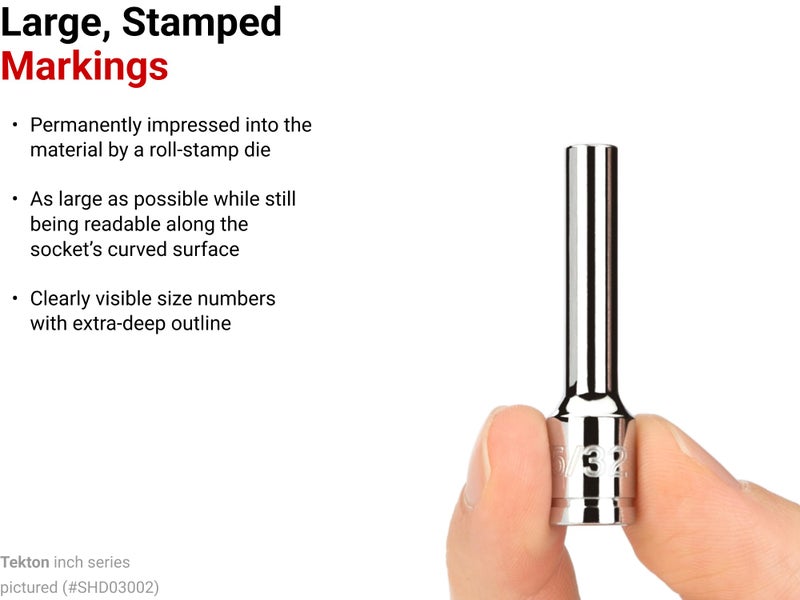 TEKTON 1/4 Inch Drive Deep 12-Point Socket Set with Rail, 11-Piece (5/32-9/16 in.) | SHD90107 - Image 2