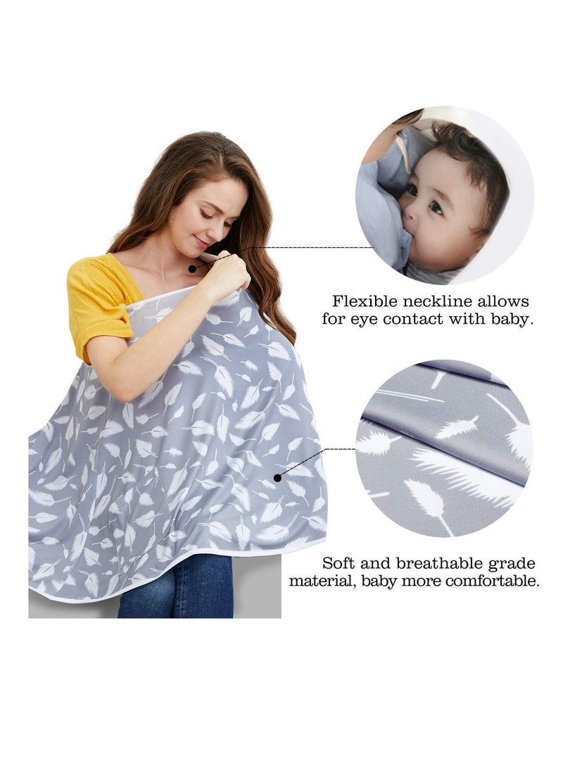 سيوسي Baby Nursing Cover & Poncho, Multi Use for Car Seat Canopy, Shopping Cart Cover, Stroller 360° Full Privacy Breastfeeding Coverage, Shower Gifts Boy Girl  - Image 4