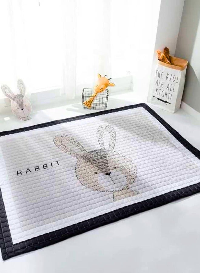 Chase Up Rabbit Baby Playmat (145x195cm) - Soft Cotton Baby Crawling Mat with Rabbit Design for Tummy Time, Ideal for Infants, Kids, Birthdays & Cotton Blanket Use Toddler Floor Mat - Image 2