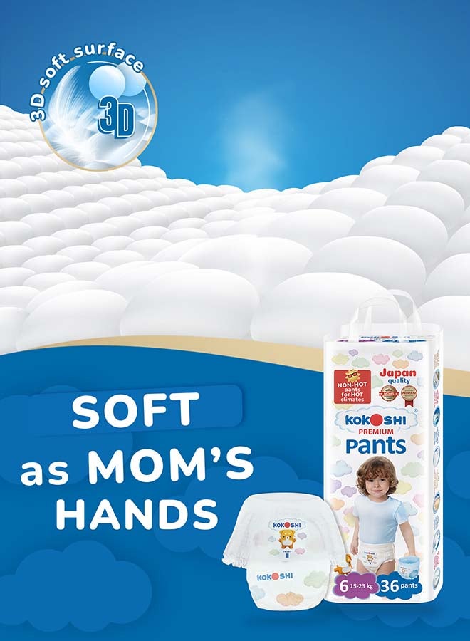 Kokoshi حفاضات بانت صديقة للبيئة ومضادة للحساسية بحجم 6 للأطفال من 15-23 كجم - Image 4