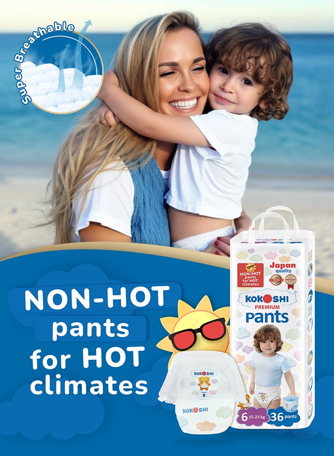 Kokoshi حفاضات بانت صديقة للبيئة ومضادة للحساسية بحجم 6 للأطفال من 15-23 كجم - Image 5