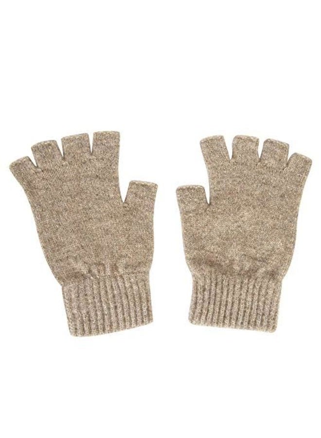 Whitepeak Genuine Merino Wool and Possumdown Fingerless Gloves for Men and Women | UNISEX, Natural, L - Image 1