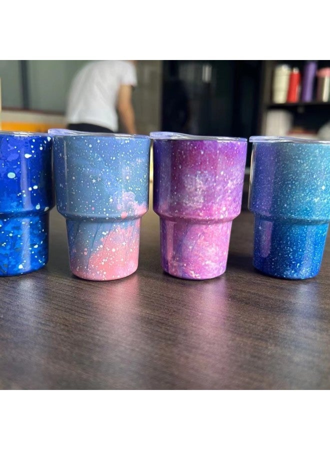 Stainless Steel 3oz Car Cup Mini Spirits Outdoor Double-layer Ice Cup Water Sticker Leopard Print Shot Glass