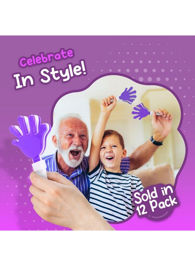 Windy City Novelties 12 Pack - Purple/White Hand Clapper Noise Makers Party Favors - Image 4