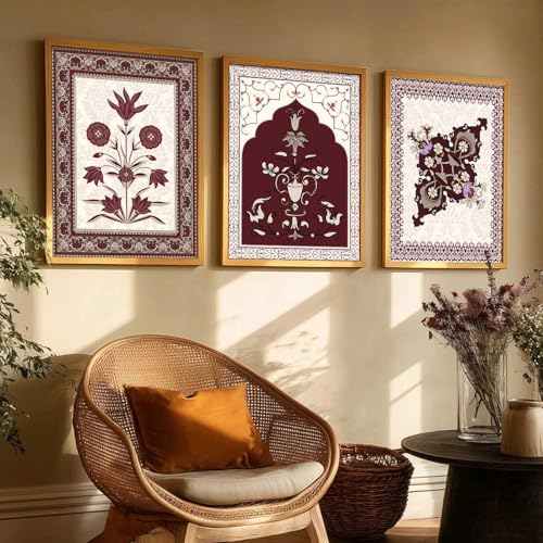 kotart Traditional Wall Painting With Frame | Madhubani Paintings For Living Room Bed Room Hotel Wall Decor Pichwai Art Digital Reprint engineered wood Set of 3 (13X17 inch) - Image 3