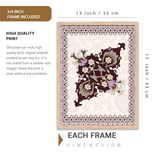 kotart Traditional Wall Painting With Frame | Madhubani Paintings For Living Room Bed Room Hotel Wall Decor Pichwai Art Digital Reprint engineered wood Set of 3 (13X17 inch) - Image 2