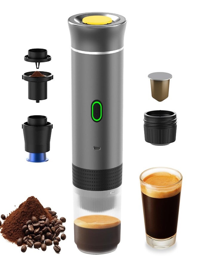 Irishom Portable Coffee Machine, 3 in 1 Cordless Electric Coffee Maker, Work with Capsule and Ground Coffee, Cold Brew and Heating Coffee Maker with 150ml Cup - Image 1