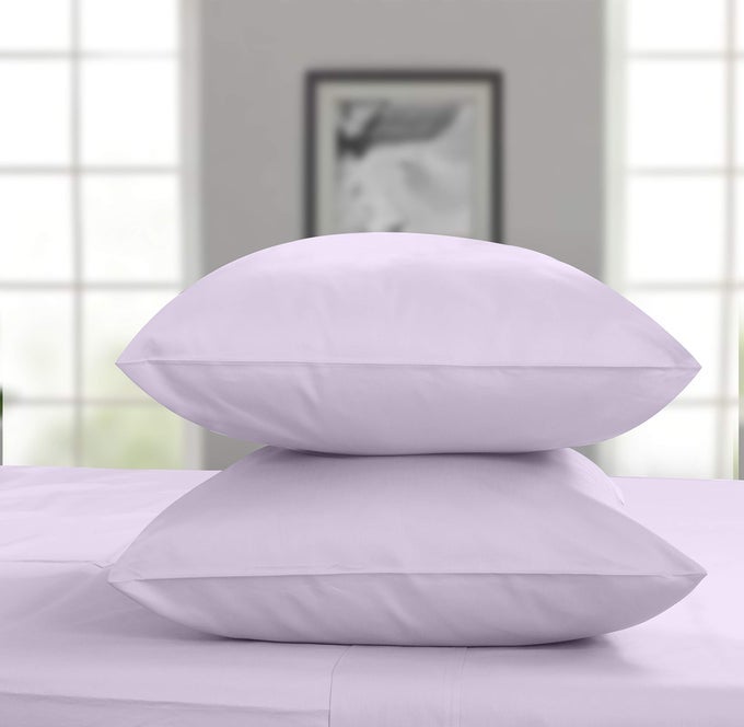 KING PILLOWCASES CERTIFIED 100 EGYPTIAN COTTON 2 PIECE PILLOW COVER SET 400 THREAD COUNT SATEEN WEAVE COMFORTABLE ELS COMBED COTTON SOLID LILAC SOFT PILLOW CASES
