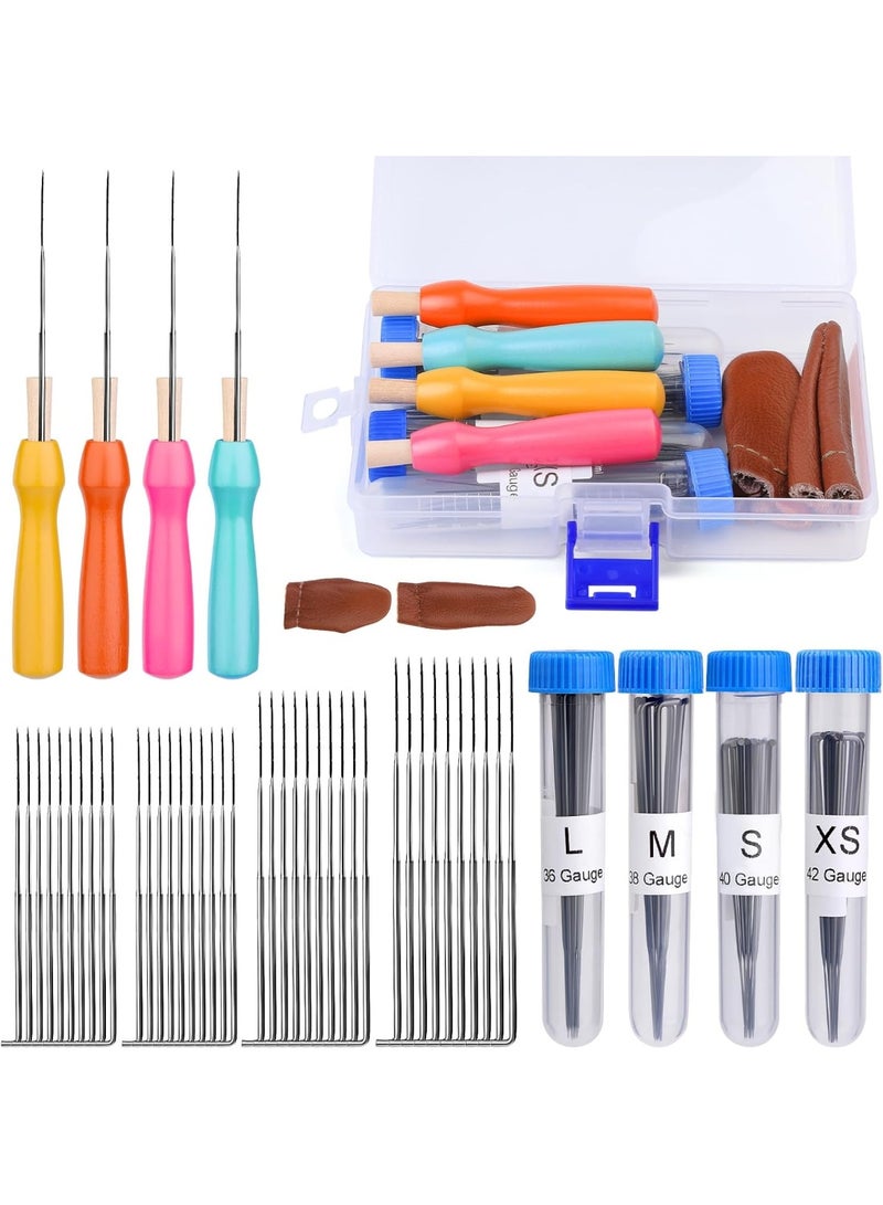 Soofam Felting Needles Kit, 4 Sizes Needle Felting Needles (36/38/40/42 Gauge) with Finger Cots – Create 3D Animals, Decorations, Needle Felting Kit for DIY Wool Crafts (Ideal for Beginners) - Image 1