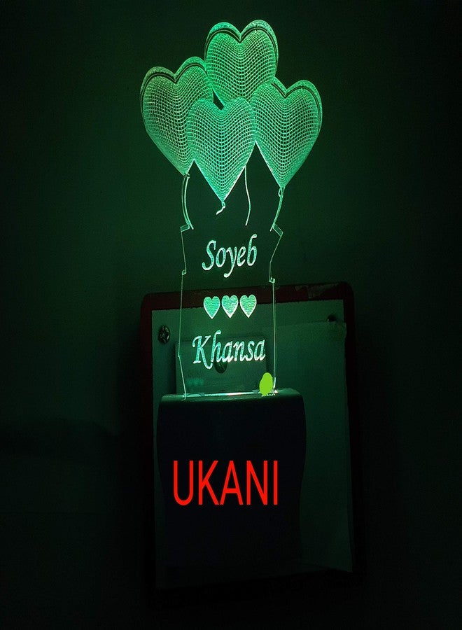 UKANI Customize Name in Balloon Latest Acrylic Colour Changing 3D Illusion LED Night Lamp 4 inch Size - Image 2