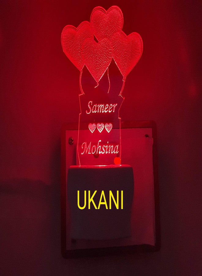UKANI Customize Name in Balloon Latest Acrylic Colour Changing 3D Illusion LED Night Lamp 4 inch Size - Image 3