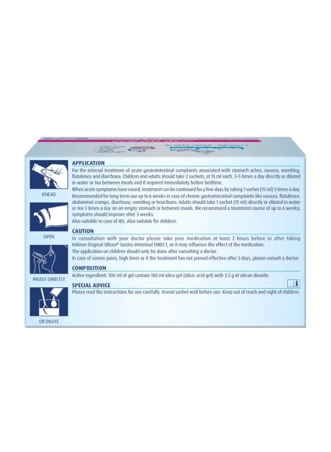 Hubner Silicea Gastro Intestinal Gel 15x15ml Sachets – Ready to Drink Digestive Relief for Nausea, Vomiting, Diarrhea, IBS, Heartburn & Stomach Pain - Image 2