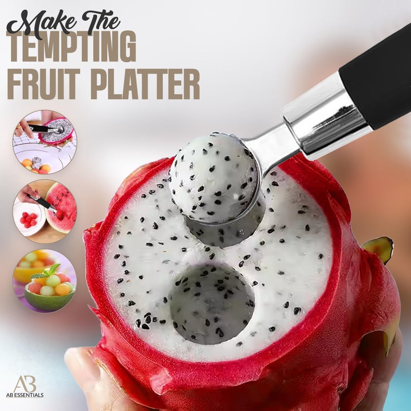 AB Essentials Fruit and Vegetable Corer Set â€“ 6 PCS Stainless Steel Apple Corer, Jalapeno Tool, Melon Baller, Pepper Corer Seed Remover Tool, Pineapple Tomato & Zucchini - Image 5