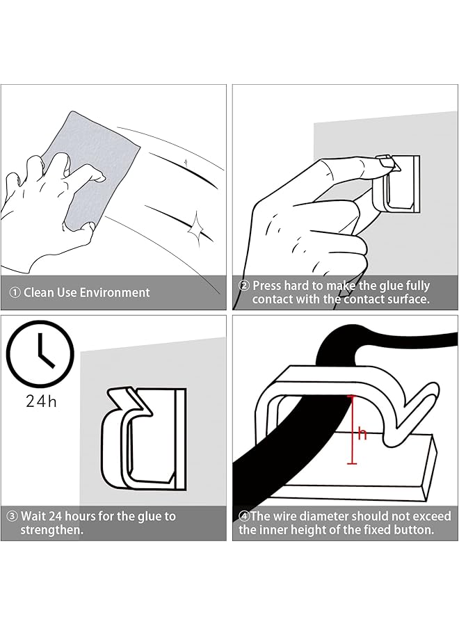 erorex 3 4” Adhesive Cable Wire Clips Black 60Pcs Cable Staples Outdoor Cable Management Wire Organizer Cord Holder For Under Desk Car Wall Tv Pc Ethernet Cable - Image 5