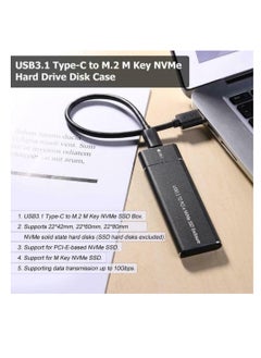 Generic CARE CASE NVME SSD Enclosure, M.2 NVME to USB C Adapter with Black case, USB 3.1 Gen 2 (10 Gbps) M2 PCIE SSD with hard disk NVMe 256GB  - Image 3