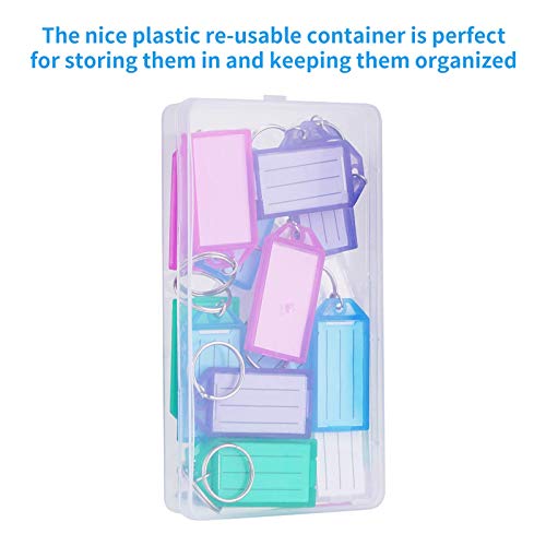 Cuttte 20 Pack Plastic Key Tags with Container, Key Labels with Ring and Label Window, 5 Colors - Image 3