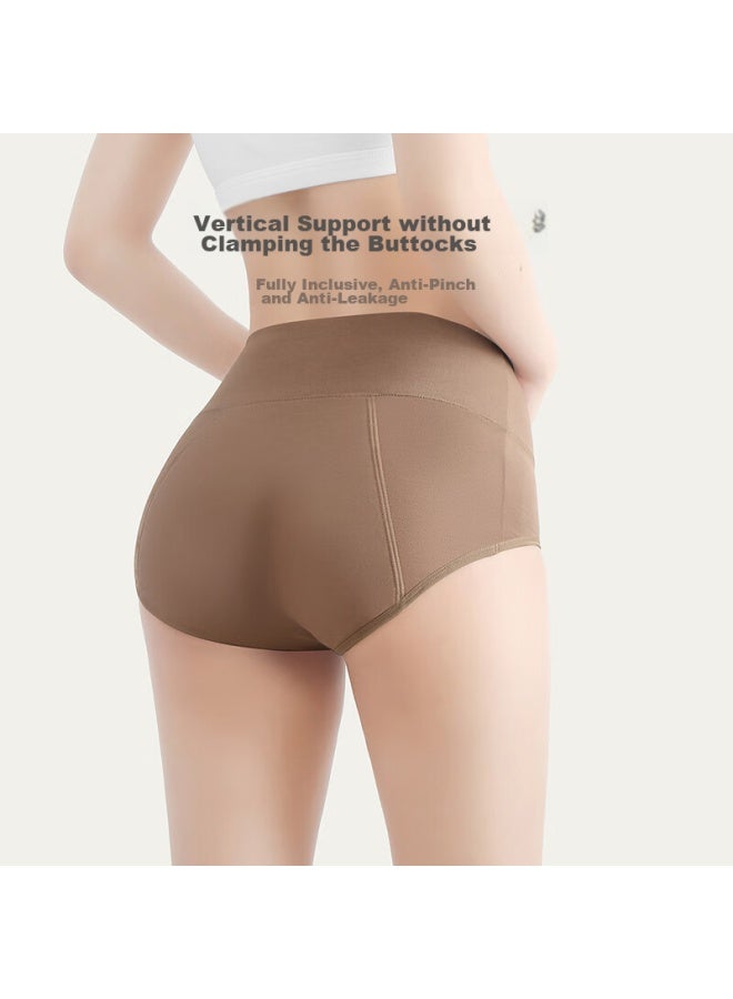 Youngyell Women's Underwear, Menstrual Leak-proof High-waist Plus Size Pure Cotton 10a Antibacterial Crotch Menstrual Pads, 3 Pieces - Image 5