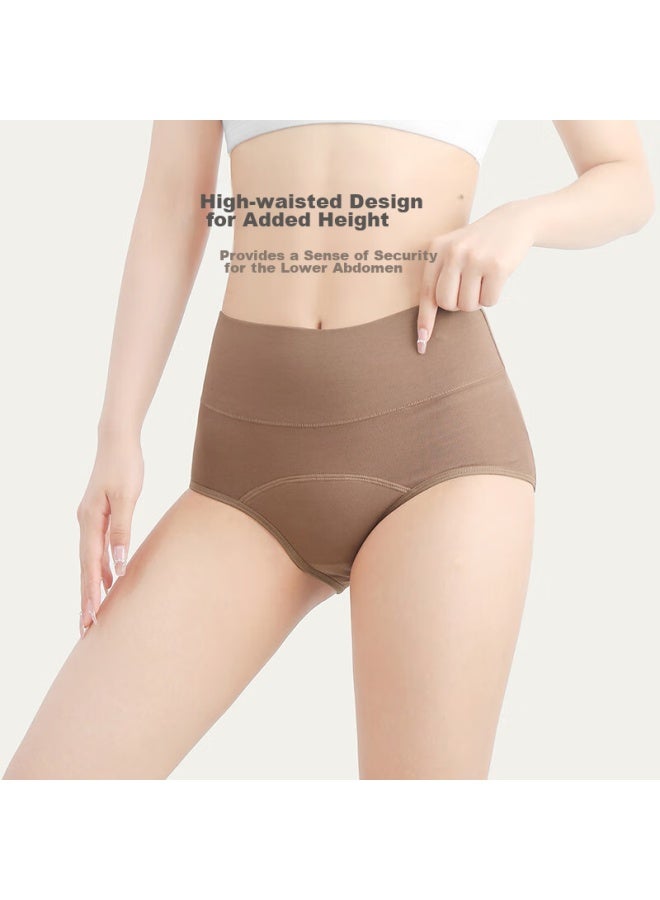 Youngyell Women's Underwear, Menstrual Leak-proof High-waist Plus Size Pure Cotton 10a Antibacterial Crotch Menstrual Pads, 3 Pieces - Image 4