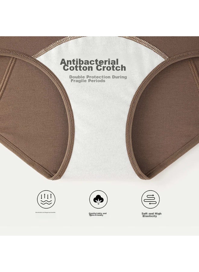 Youngyell Women's Underwear, Menstrual Leak-proof High-waist Plus Size Pure Cotton 10a Antibacterial Crotch Menstrual Pads, 3 Pieces - Image 2