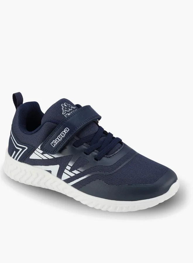 Kappa Boys Logo Print Hook & Loop Sports Shoes