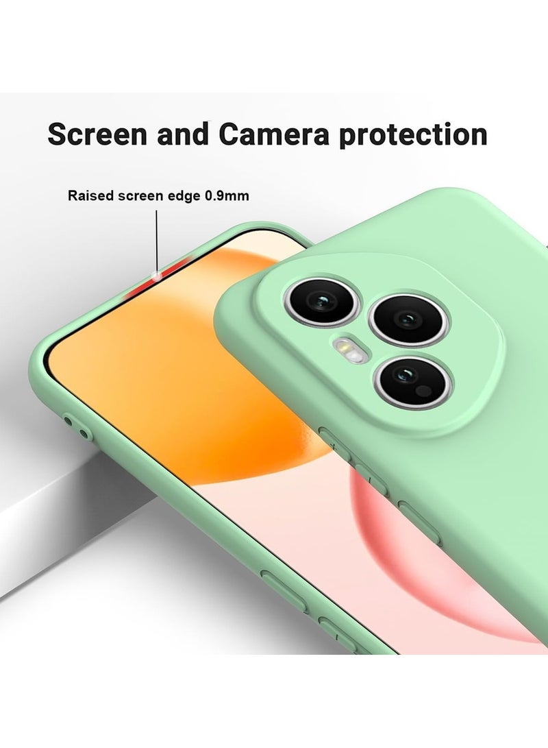 general Case Compatible Honor 400 Pro 5G Liquid Silicone Case Microfiber Lining Soft Rubber Gel TPU Shockproof Protective Back Cover with Lanyard - Image 2