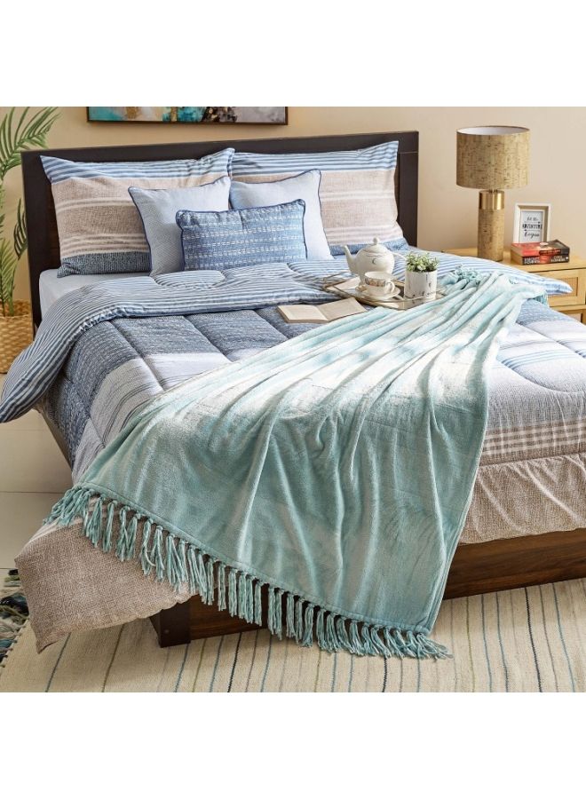 نيبمينينت بطانية خفيفة من مجموعة بيلا فلانيل أخضر 127 x 178سم - Image 5