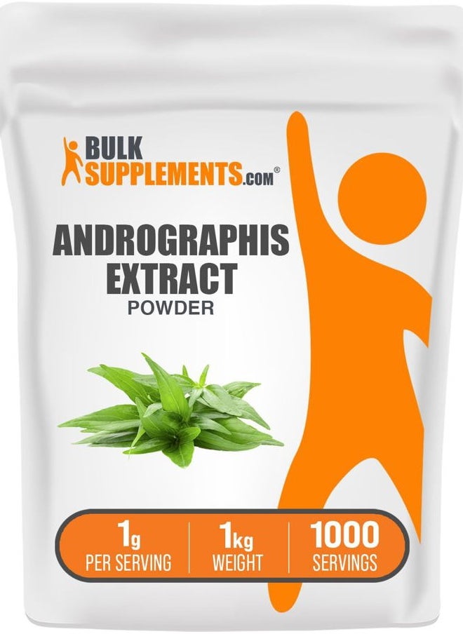 BULKSUPPLEMENTS.COM - .com Andrographis Extract Powder - Andrographis Paniculata, Herbal Supplement, Andrographis Powder - Gluten Free, 1000mg per Serving, 1kg (2.2 lbs) (Pack of 1) - Image 1