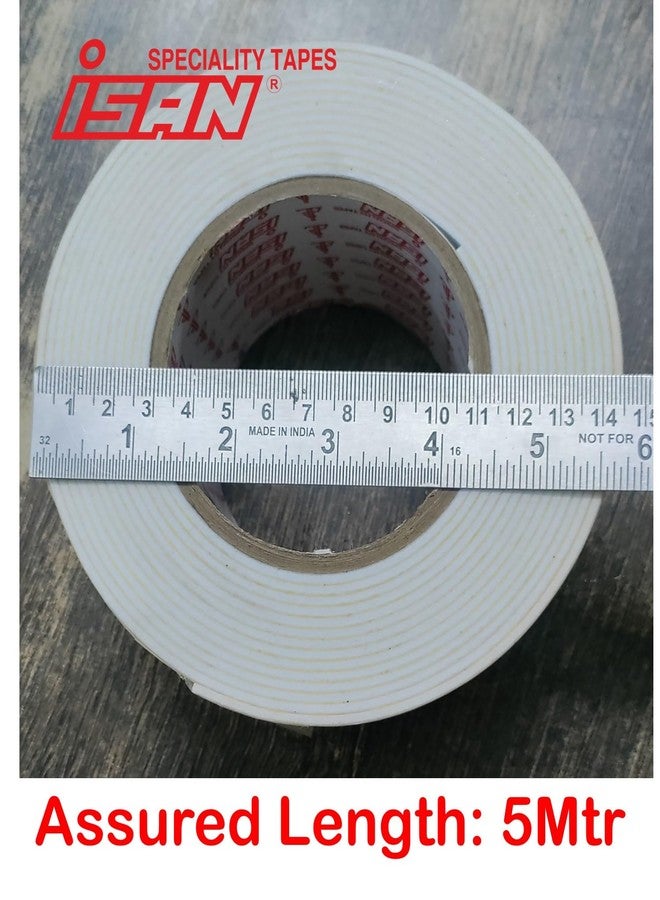 ISAN شريط لاصق أبيض مزدوج الجوانب من الفوم من ISAN®، 240 مم (10 بوصات تقريبًا) × 5 أمتار، (قطعة واحدة) - Image 4