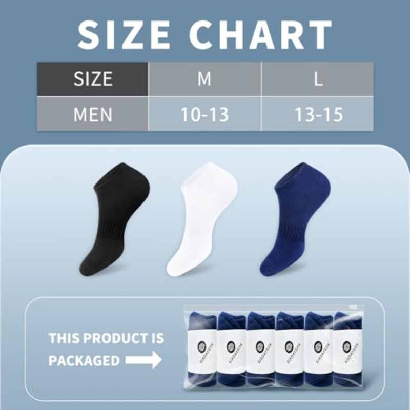 SIXDAYSOX 8 Pack Mens Ankle Socks Low Cut Comfort Casual Socks Size 10-13/13-15 - Image 2