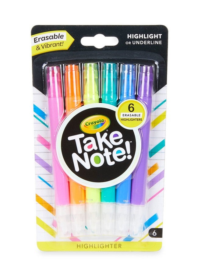 كرايولا أقلام تحديد قابلة للمسح من Take Note، لوازم مدرسية رائعة، أقلام تحديد بطرف مشطوف، عدد 6 - Image 5