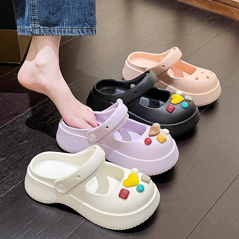 Women's EVA Thick-Soled Clog Sandals - Summer Slip-On Platform Shoes, Anti-Slip Lightweight - Image 3