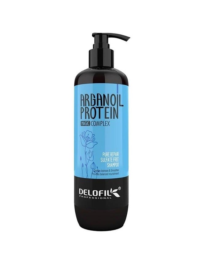 DELOFIL Professional - Argan Oil Protein Pure Repair Shampoo, Sulfate-Free & Paraben-Free for Intensive Hydration - 800ml. - Image 1