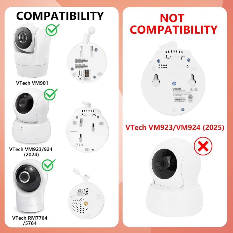 wochel Baby Monitor Wall Mount Compatible with VTech VM901VM924 VM928 Video Baby Monitor Adjustable Angle Baby Camera Mount with Easy Installation - Image 2