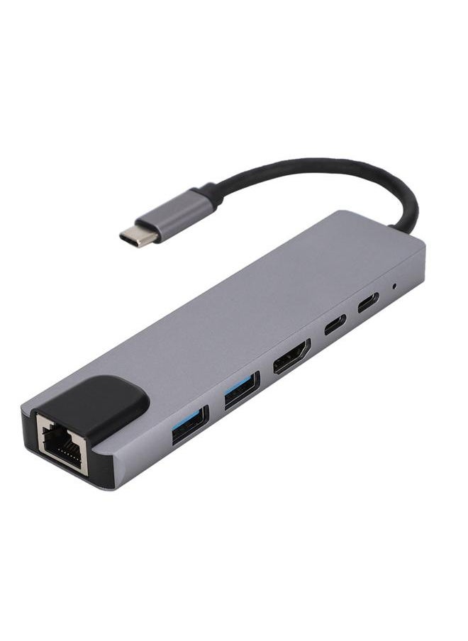 Generic - Typec To Hdmi Expansion Dock Computer Switch Game Console Usbc To 00 M Network Port Eight-in-one Hub - Image 1