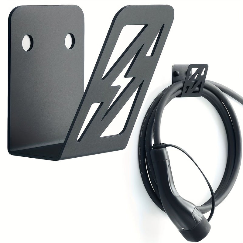 Black Electric Vehicle Charger Storage Rack Cable Holder Car Organizer Gift - Image 1