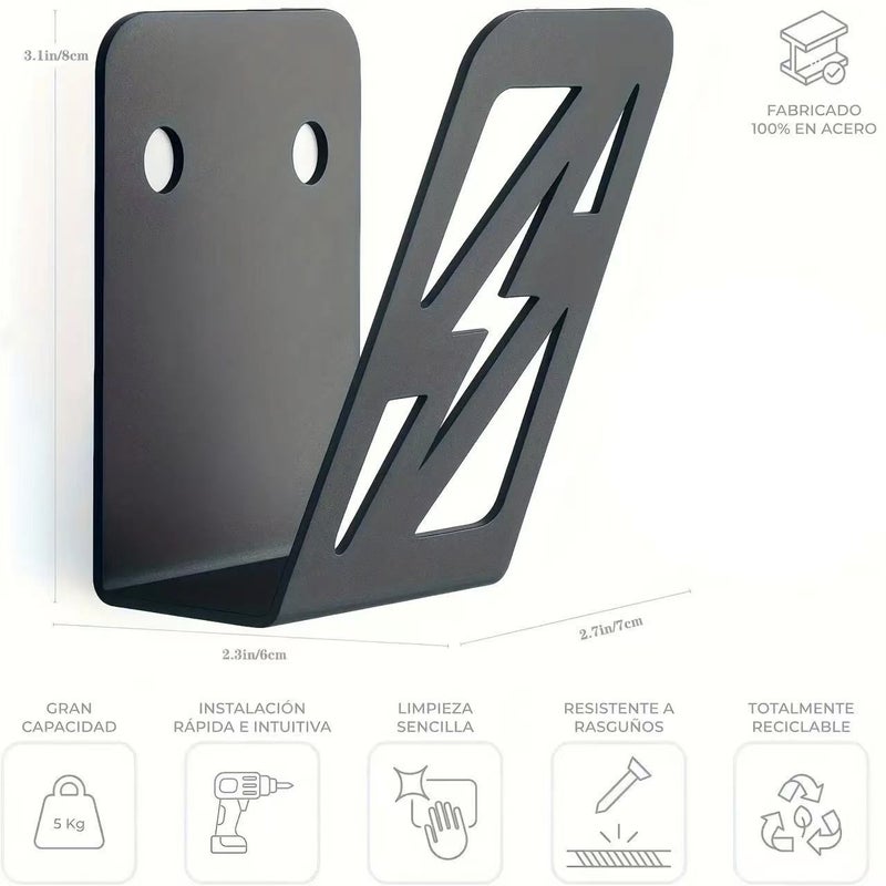 Black Electric Vehicle Charger Storage Rack Cable Holder Car Organizer Gift - Image 3