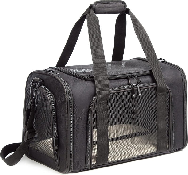 ROSEBB Cat Carrier Dog Carrier Pet Carrier Cat Bags for Small Medium Cats Dogs Puppies of 15 Lbs,of Airline Approved Small Dog Bag Soft Sided,Collapsible Travel Puppy Carrier (Medium, Black) - Image 1