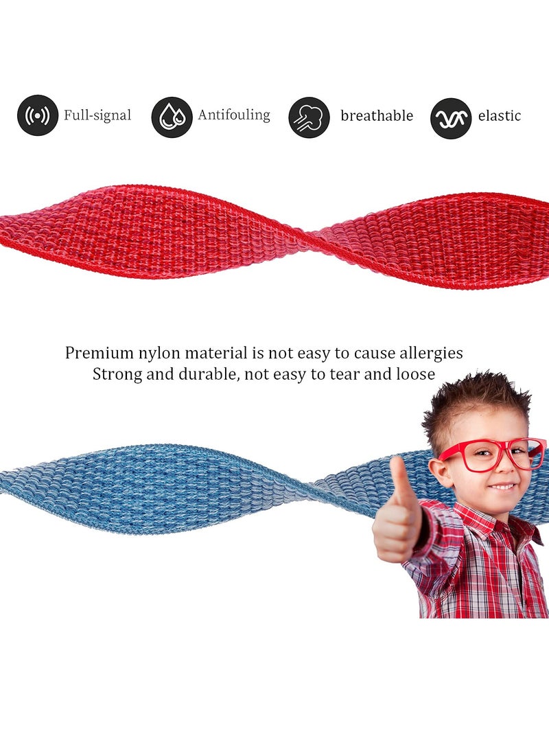KASTWAVE 2 Piece AirTag Kids Wristband with Adjustable Nylon Strap GPS Tracker Holder Protector Breathable Anti-Loss Bracelet for Toddler Child Elderly (Blue, Red) - Image 2