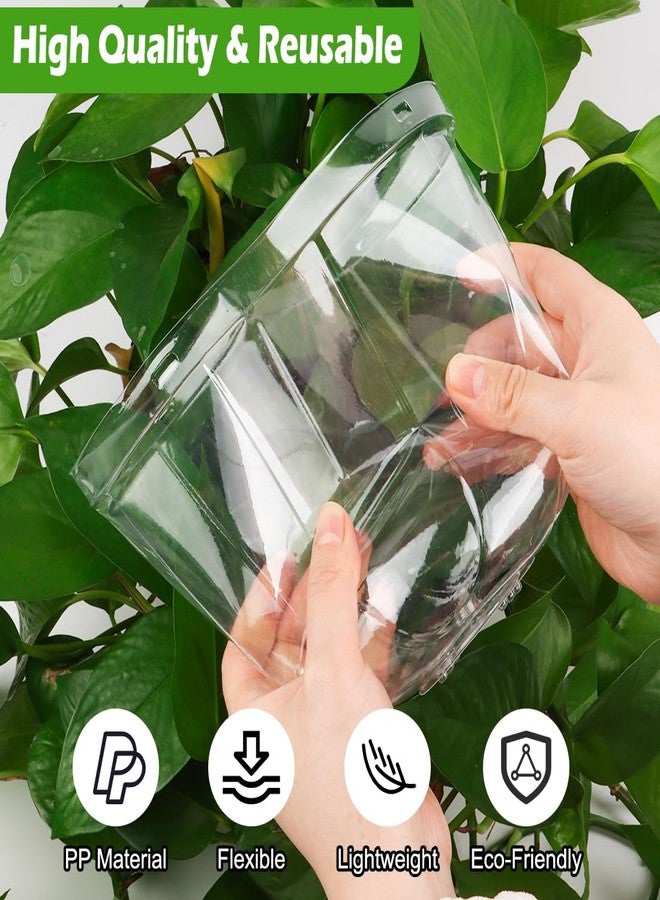 RooTrimmer 6 Inch Clear Plastic Humidity Dome, 30 Pcs Adjustable Transparent Plant Domes for 6" Seedlings Nursery Pots, Reusable Thick Plastic Grow Dome Cover for Seed Starter Pots Outdoor Gardening Plant Growth - Image 3