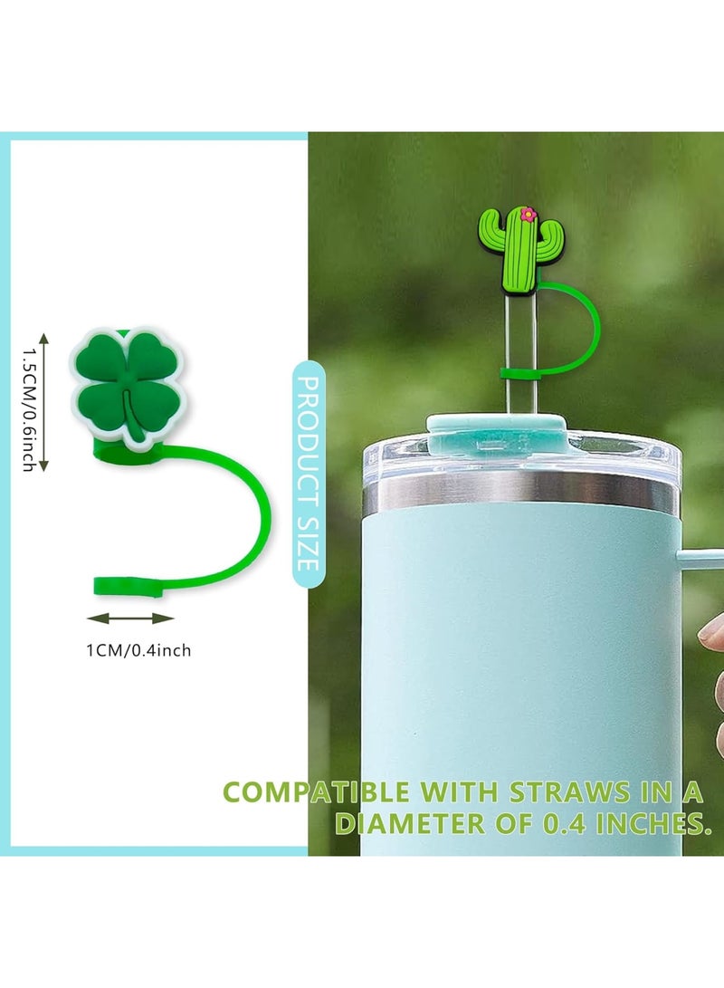 SOLARAE Straw Covers Cap Toppers, 10 Pcs Straw Cover for Stanley Cup, Silicone Straw Covers Cap Reusable Drinking Straw Topper Compatible, for Stanley Cups Accessories, 0.4in - Image 4