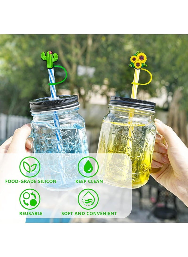 SOLARAE Straw Covers Cap Toppers, 10 Pcs Straw Cover for Stanley Cup, Silicone Straw Covers Cap Reusable Drinking Straw Topper Compatible, for Stanley Cups Accessories, 0.4in - Image 3